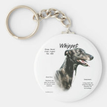 Conception d'histoire de whippet porte-clefs