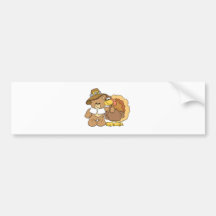 conception d'ours de nounours de dinde de thanksgi adhésifs pour voiture