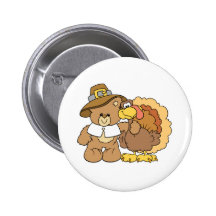 conception d'ours de nounours de dinde de thanksgi badge avec épingle