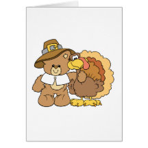conception d'ours de nounours de dinde de thanksgi carte de vœux