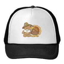 conception d'ours de nounours de dinde de thanksgi casquettes