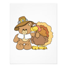 conception d'ours de nounours de dinde de thanksgi invitations