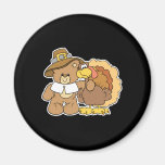 conception d'ours de nounours de dinde de thanksgi magnets