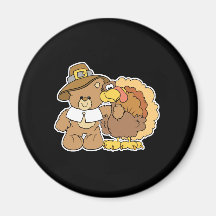 conception d'ours de nounours de dinde de thanksgi aimant pour réfrigérateur
