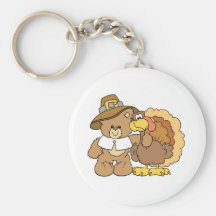 conception d'ours de nounours de dinde de thanksgi porte-clefs