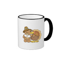 conception d'ours de nounours de dinde de thanksgi mugs à café
