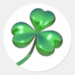 conception du shamrock 3d adhésifs ronds
