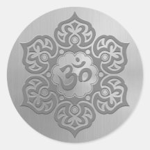 Conception florale d'Aum d'acier inoxydable Autocollant Rond