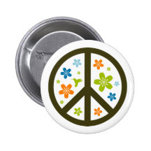 Conception florale de paix badge