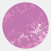 conception florale de remous assez rose autocollants ronds