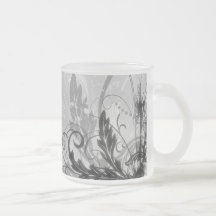 Conception florale grunge - B&W gris-clair Tasse