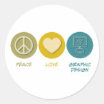 Conception graphique d'amour de paix autocollant