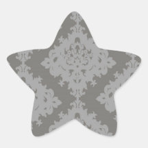 conception grise fleurie de damassé de diamant sticker en étoile