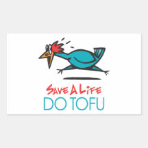 Conception humoristique de tofu autocollants rectangulaires