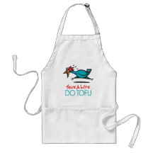 Conception humoristique de tofu tabliers