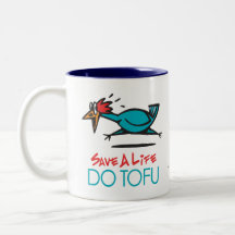 Conception humoristique de tofu tasses à café