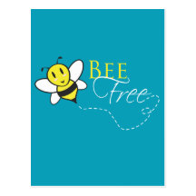 Conception inspirée libre d'abeille carte postale