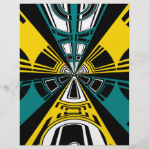 Conception jaune et turquoise moderne de cercle prospectus customisé
