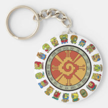 Conception maya de calendrier porte-clefs