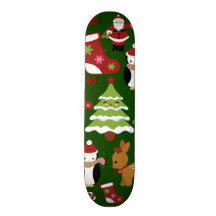Conception mignonne de collage de Noël avec Père N Plateau De Skate