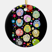 Conception mignonne de hiboux et de fleurs de band décorations pour sapins de noël
