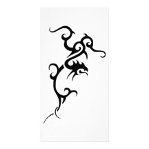 Conception noire de dragon de tatouage modèle pour photocarte