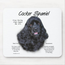 Conception (noire) d'histoire de cocker tapis de souris