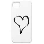 Conception noire et blanche de coeur d'amour coques iPhone 5