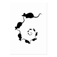 Conception noire mignonne de souris. Spirale des s Modèle De Carte De Visite