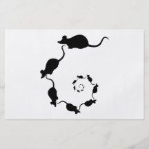 Conception noire mignonne de souris. Spirale des s Prospectus Personnalisés