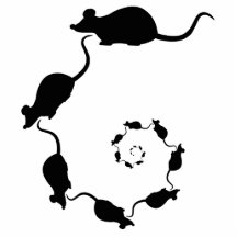Conception noire mignonne de souris. Spirale des s Découpage En Acrylique