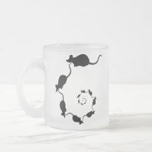 Conception noire mignonne de souris. Spirale des s Tasses