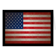 Conception patriotique vintage de drapeau américai carte