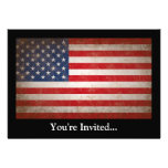 Conception patriotique vintage de drapeau américai invitation personnalisable