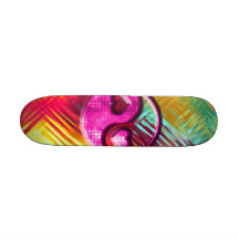Conception psychédélique d'amour de paix plateau de skateboard