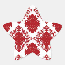 conception romane blanche et rouge de damassé adhésifs