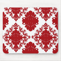 conception romane blanche et rouge de damassé tapis de souris