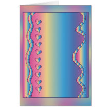 Conception rose avec des coeurs carte de vœux