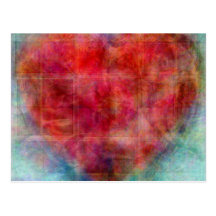 Conception rose d'art abstrait de coeur cartes postales