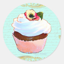 Conception rose d'art de petit gâteau adhésifs ronds