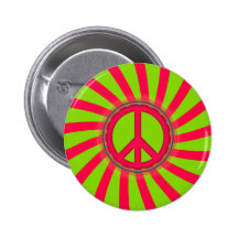 CONCEPTION ROSE ET VERTE DE SIGNE DE PAIX PIN'S AVEC AGRAFE