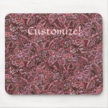 Conception rose vintage Mousepad d'impression de P Tapis De Souris