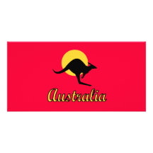 Conception rouge de la terre de l'Australie Cartes De Vœux Avec Photo