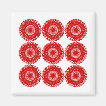 Conception rouge de motif de dentelle aimant