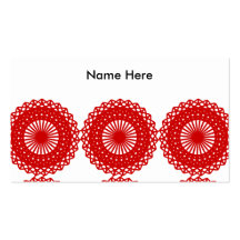 Conception rouge de motif de dentelle cartes de visite personnelles