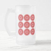 Conception rouge de motif de dentelle mug à café