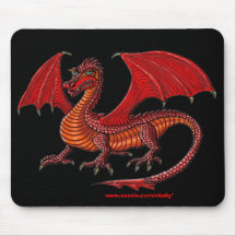 Conception rouge de mousepad de dragon tapis de souris
