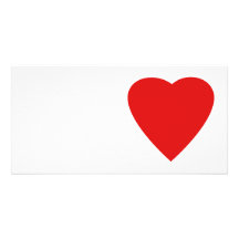 Conception rouge et blanche de coeur d'amour cartes avec photo