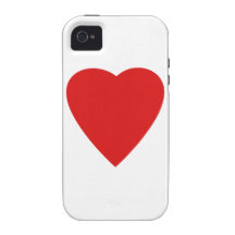 Conception rouge et blanche de coeur d'amour étui Case-Mate iPhone 4
