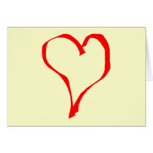 Conception rouge et crème de coeur d'amour cartes de vœux